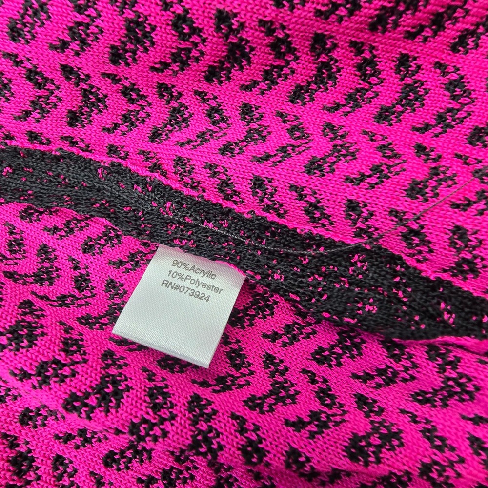 Ming Wang 2-Pc Twin Set Knit Cardigan Jacket & Tank Shell XL Pink Black - Picture 6 of 8